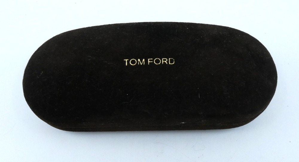 New Tom Ford Brown Velvet Hard Glasses Sunglasses Case Gold Logo